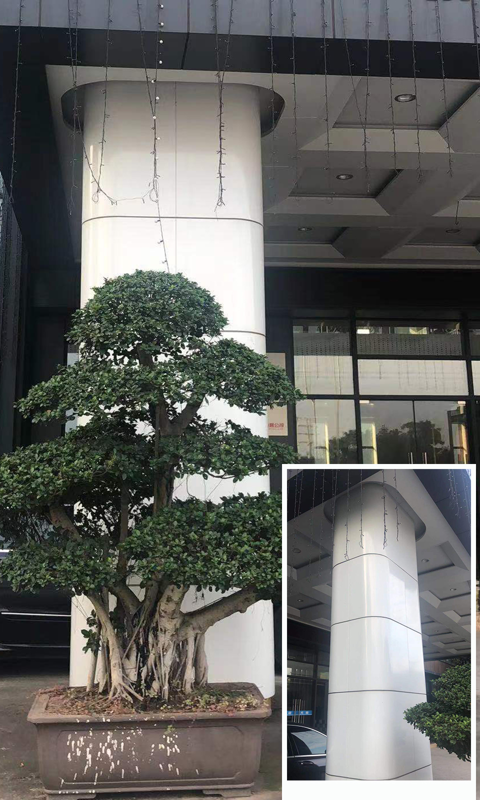 重慶津浦辦公大樓外立柱項(xiàng)目涂料施工效果展示